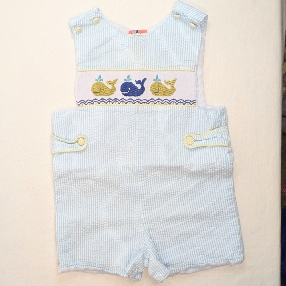 StellyBelly Charming Light Blue Whale Romper for Baby Boy  18months